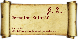 Jeremiás Kristóf névjegykártya