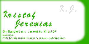 kristof jeremias business card